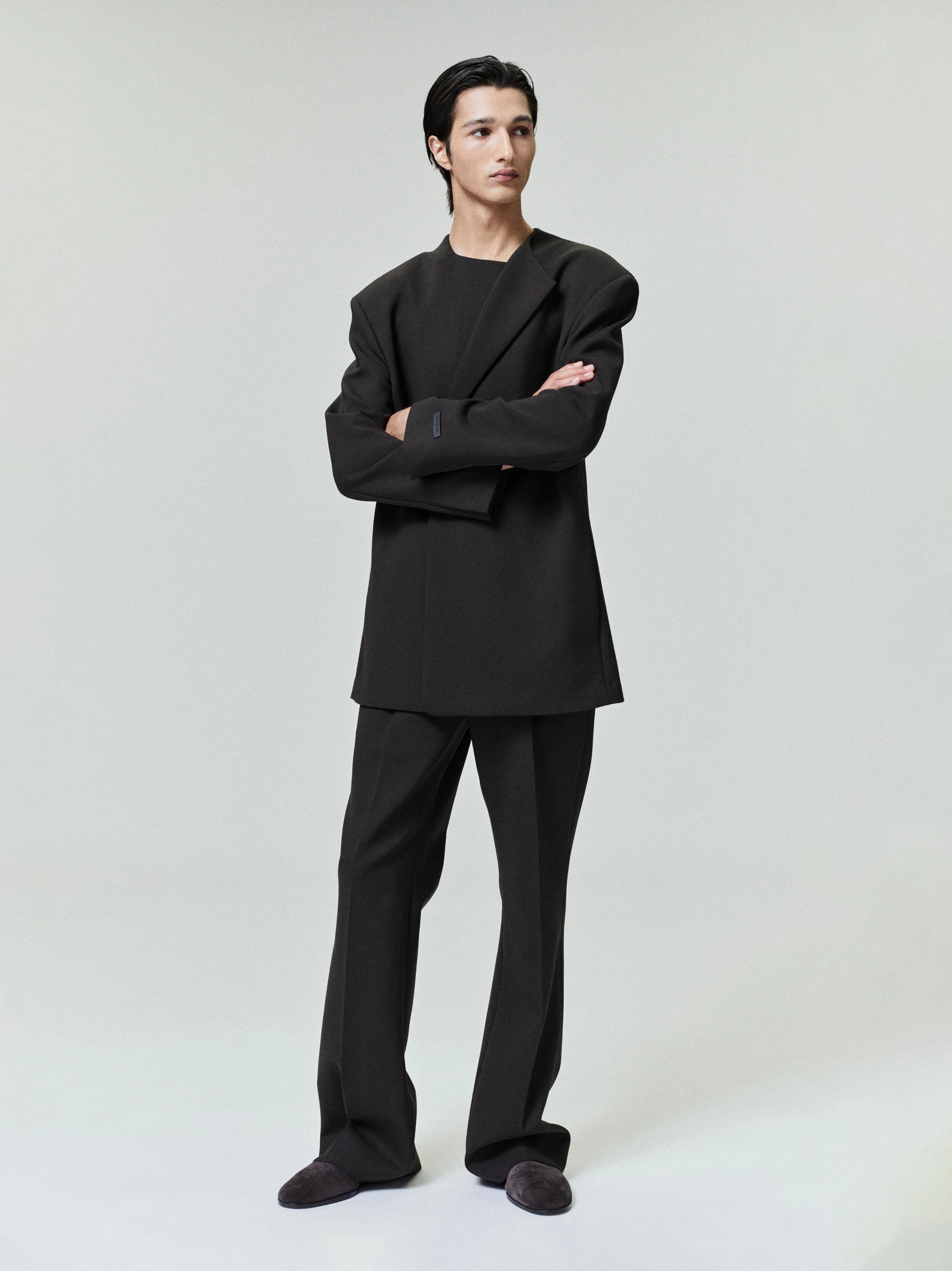 Double Weave Wool Crewneck Jacket - Image 3