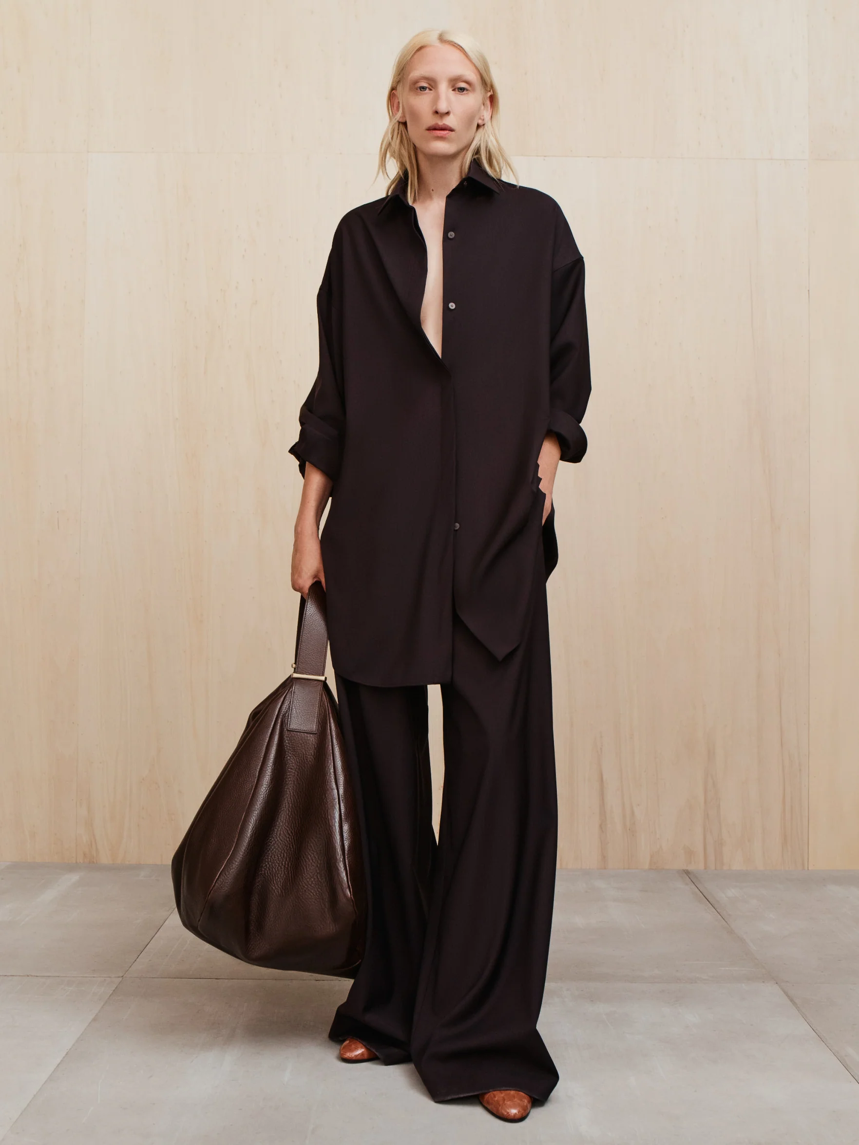 Womens Easy Care Wool Relaxed Shirt - Image 5