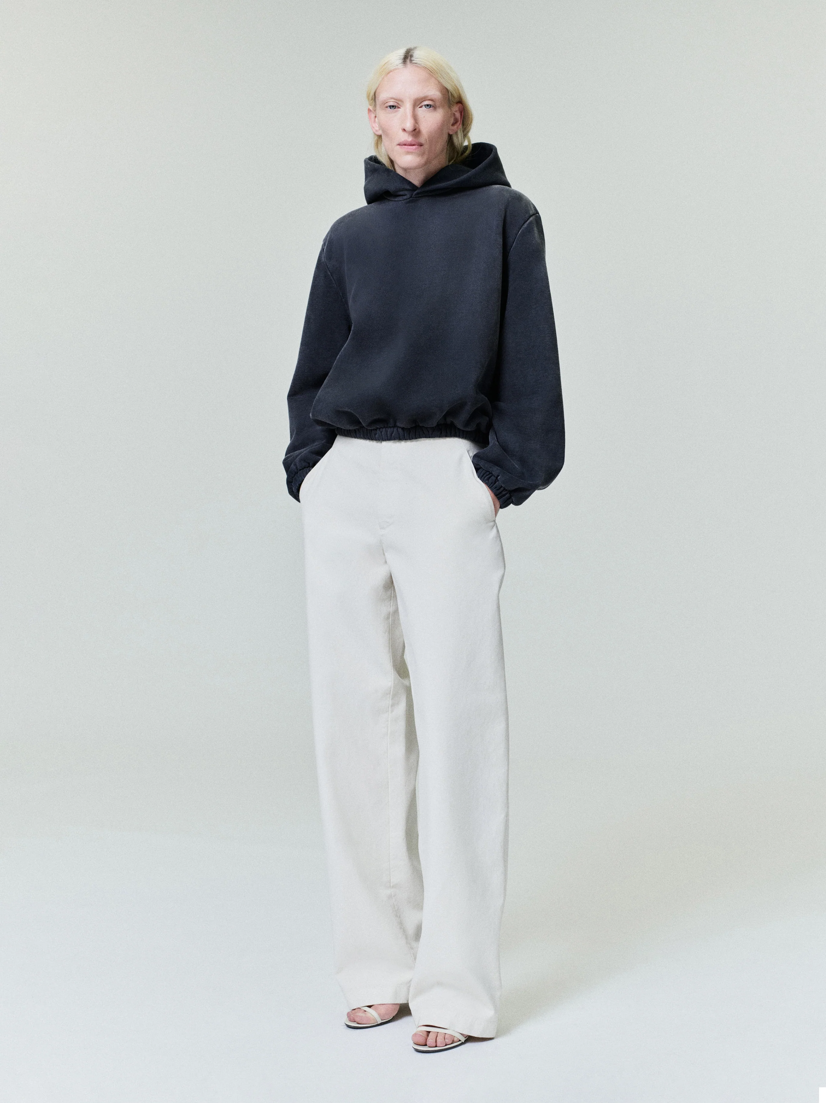 Womens Sunfaded Classic Half Raglan Fleece Hoodie - Image 5